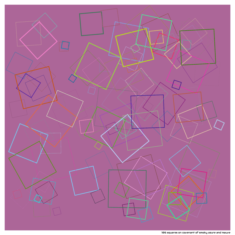 106 squares on covenant of smoky azure and mauve