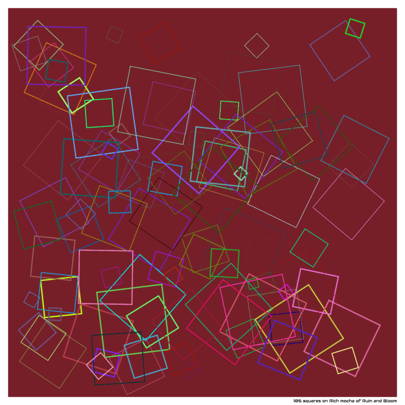 106 squares on Rich mocha of Ruin and Bloom