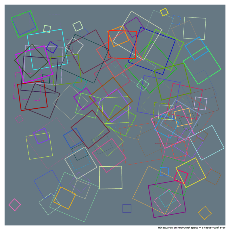 110 squares on nocturnal space — a tapestry of star