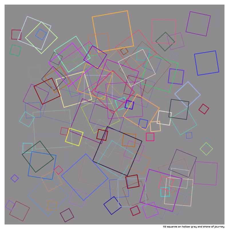 113 squares on hollow gray and stone of journey