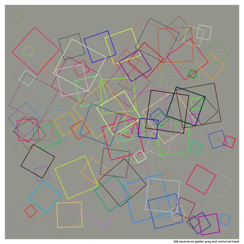 120 squares on golden gray and nocturnal hazel