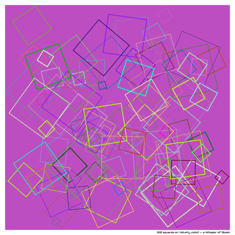 120 squares on Velvety violet — a Whisper of Gleam