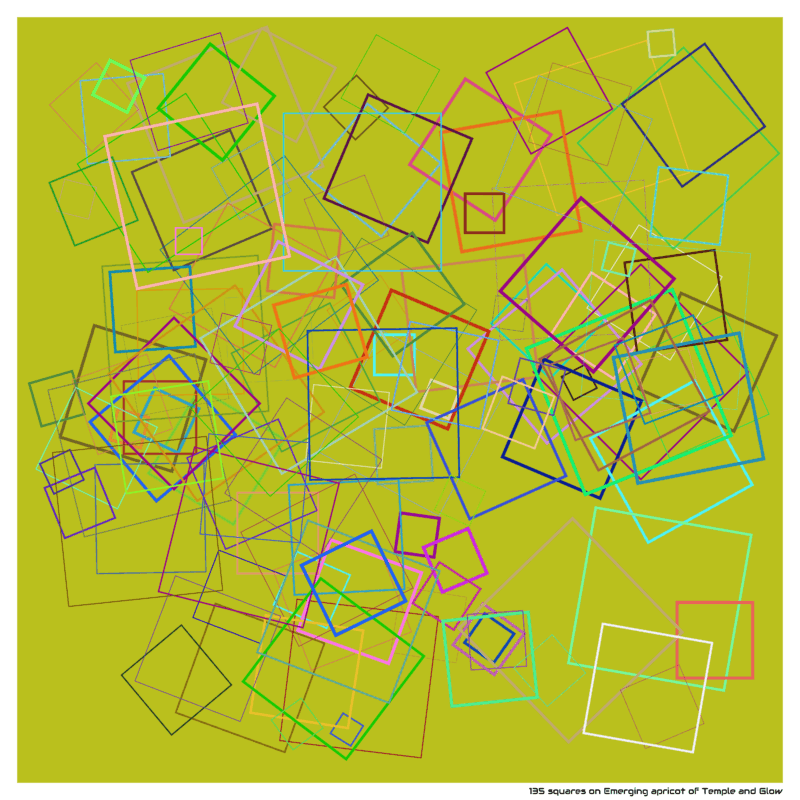 135 squares on Emerging apricot of Temple and Glow