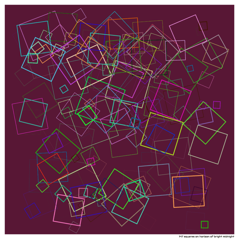 147 squares on horizon of bright midnight