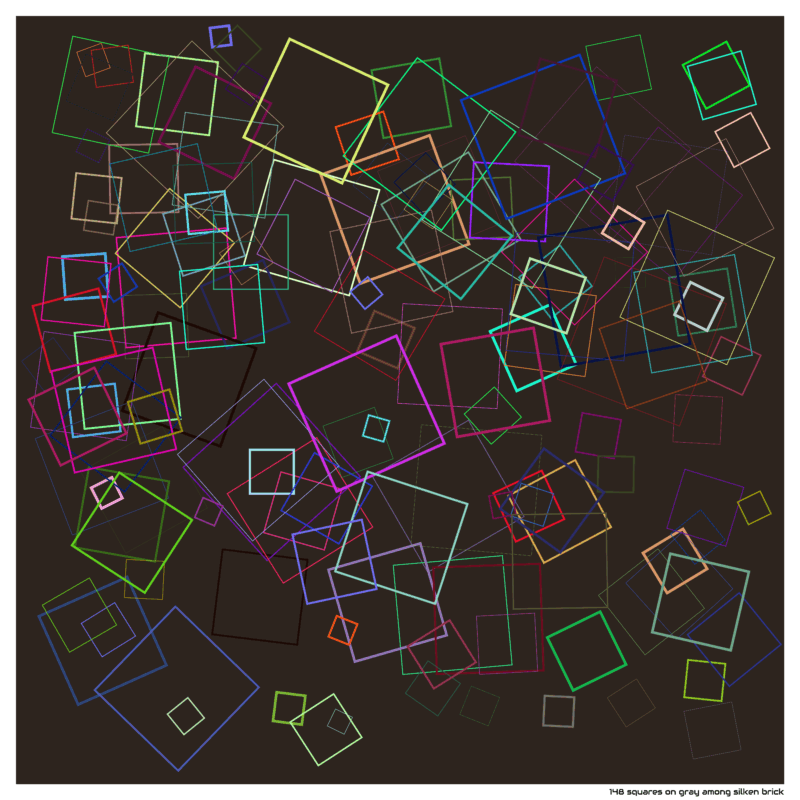 148 squares on gray among silken brick