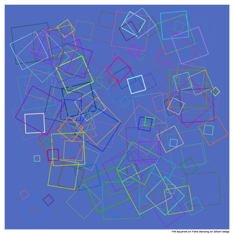 149 squares on Field dancing on Silken beige
