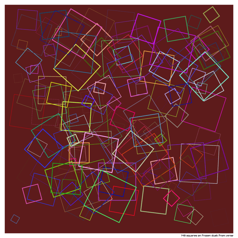 149 squares on frozen dusk from verse
