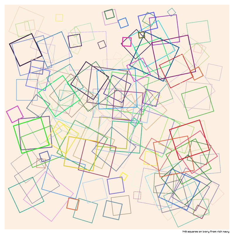 149 squares on ivory from rich navy