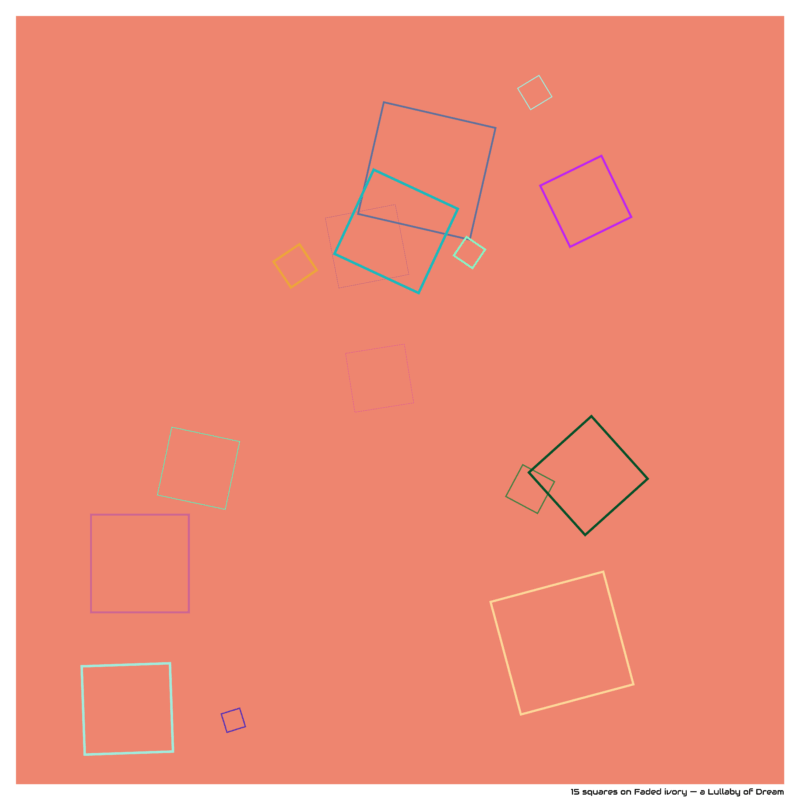 15 squares on Faded ivory — a Lullaby of Dream