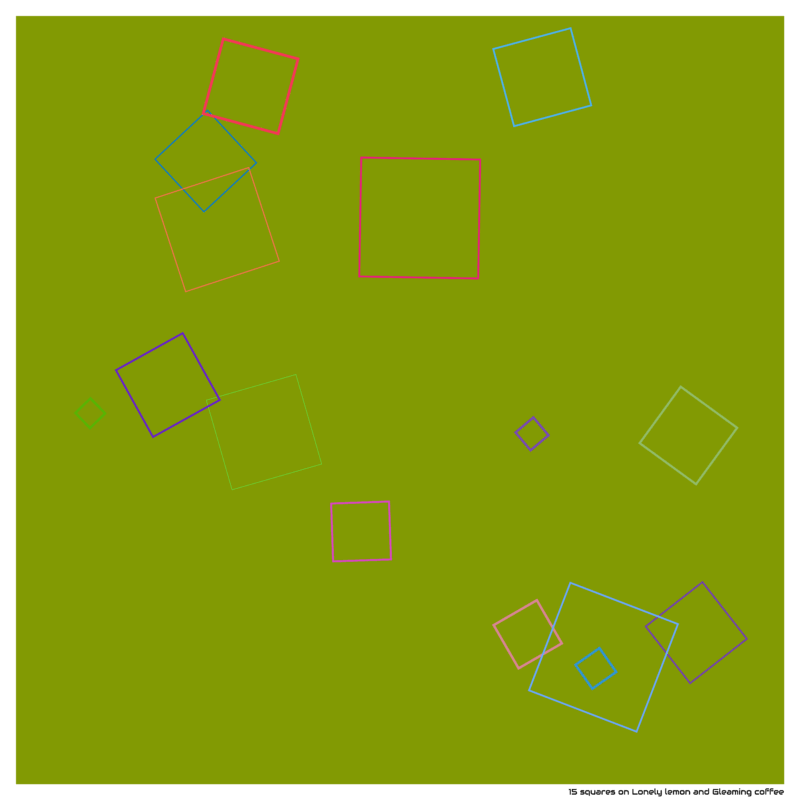 15 squares on Lonely lemon and Gleaming coffee