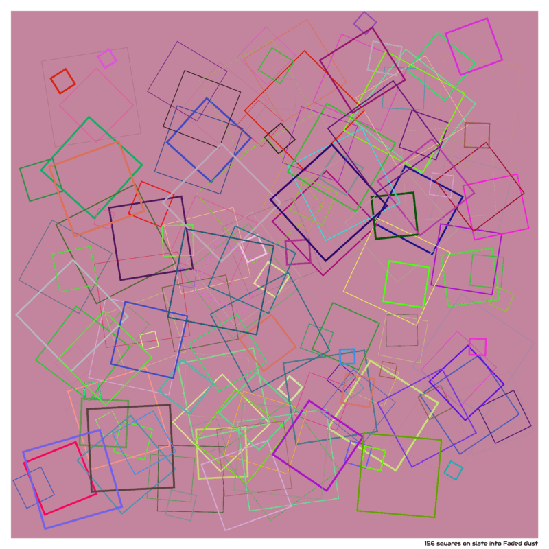 156 squares on slate into Faded dust