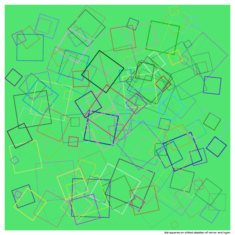 162 squares on chilled obsidian of mirror and hymn