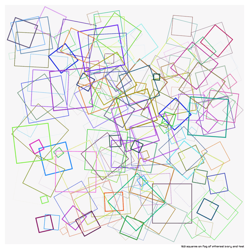 163 squares on fog of ethereal ivory and teal