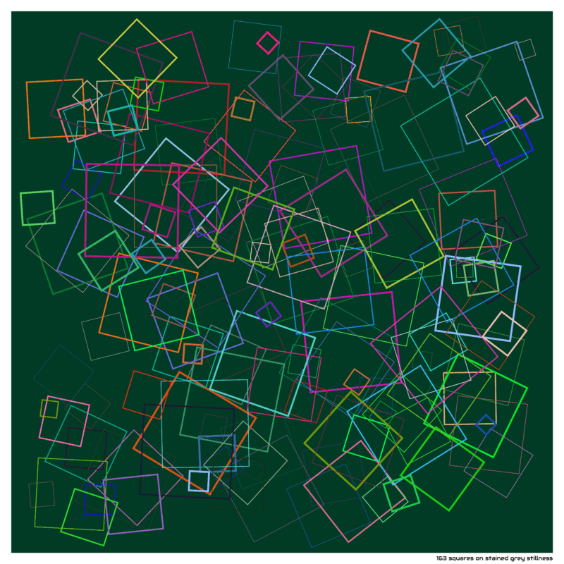 163 squares on stained grey stillness