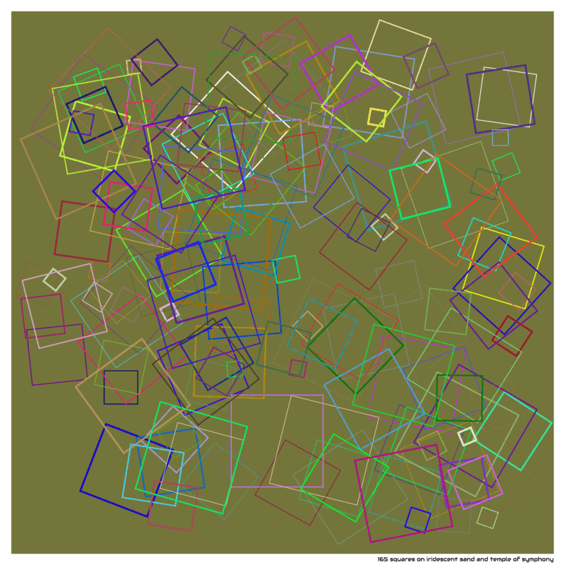165 squares on iridescent sand and temple of symphony