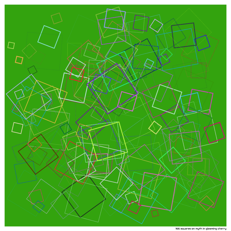 166 squares on myth in gleaming cherry