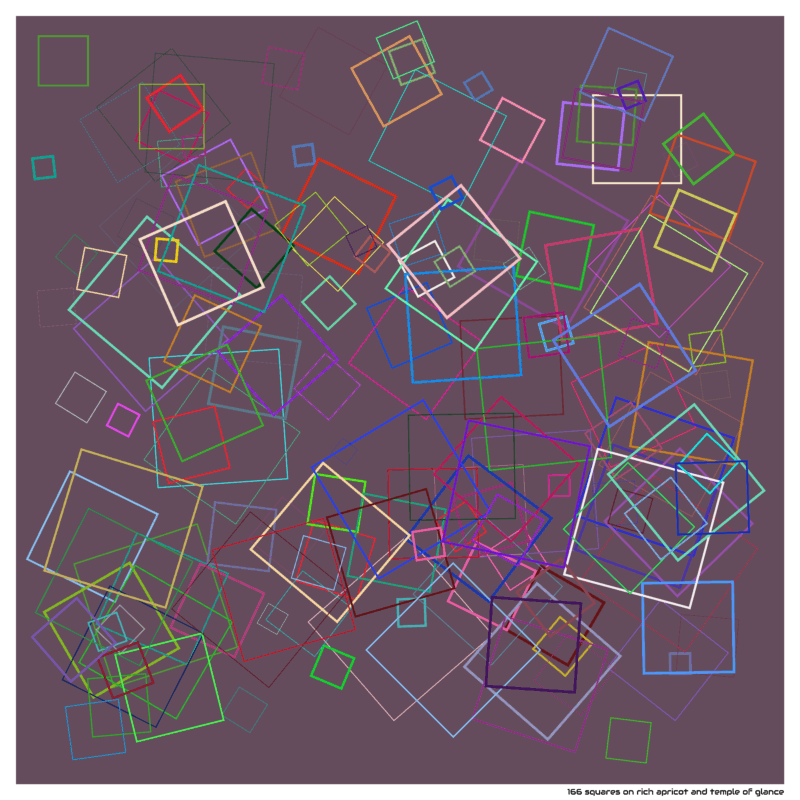 166 squares on rich apricot and temple of glance