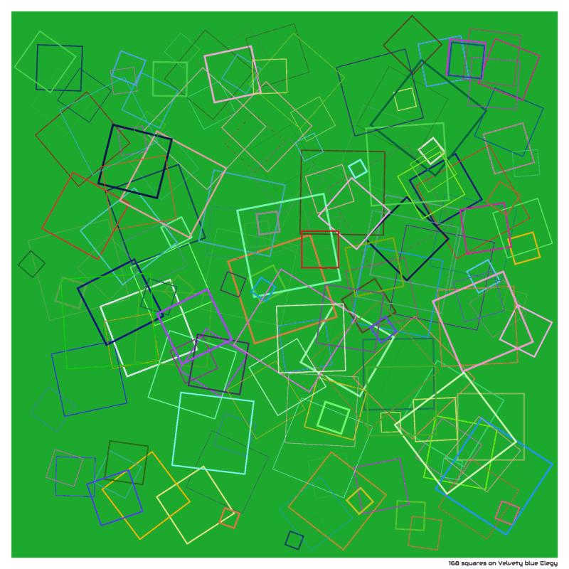 168 squares on Velvety blue Elegy