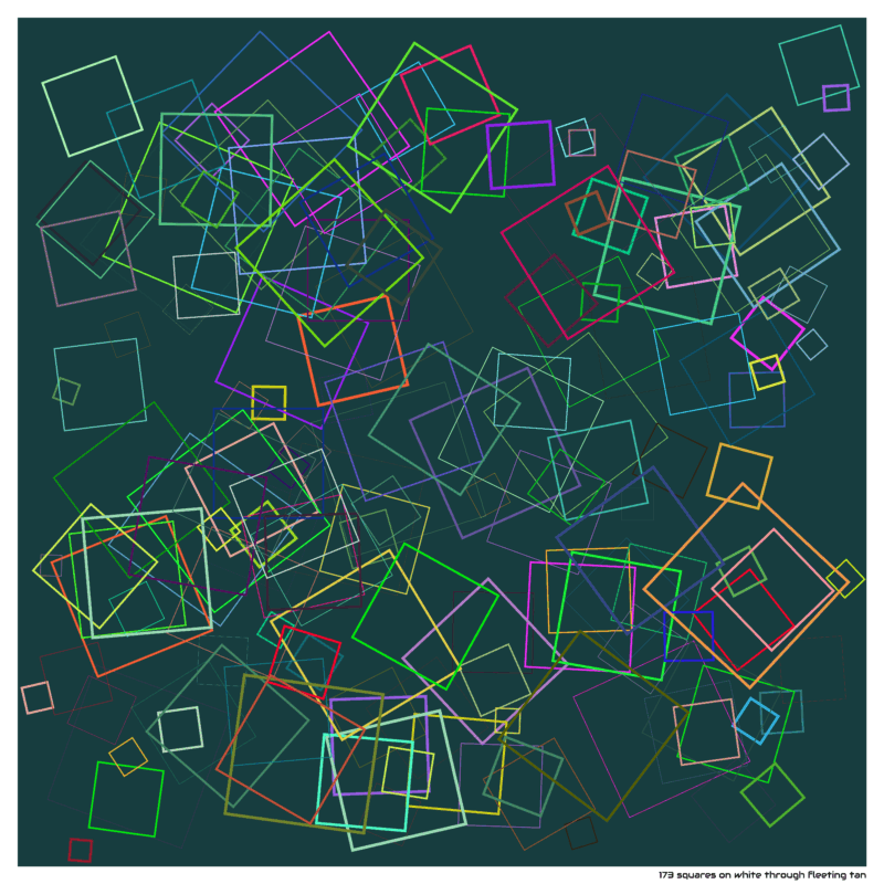 173 squares on white through fleeting tan