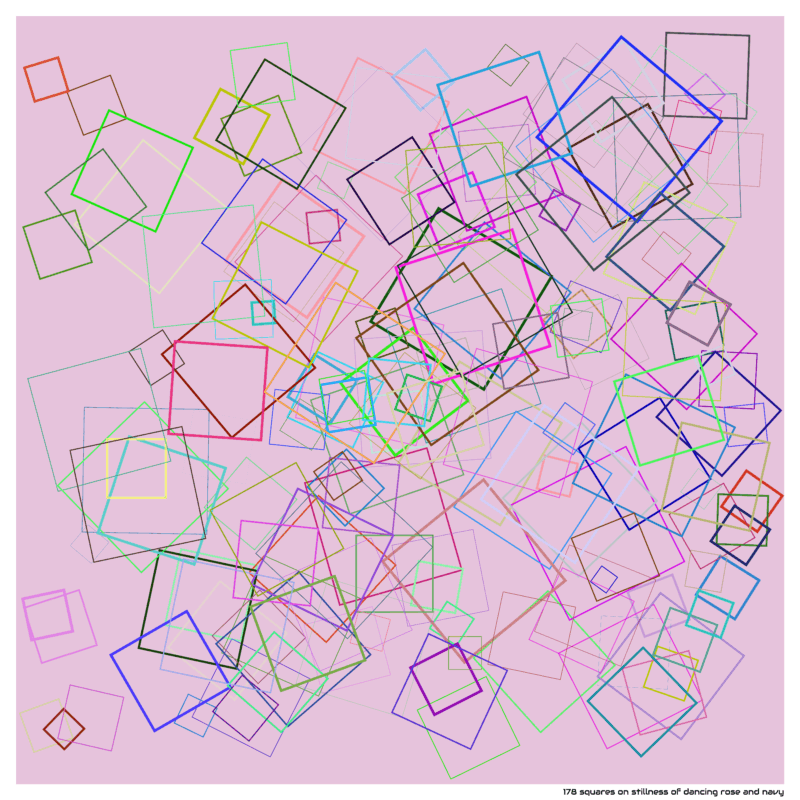 178 squares on stillness of dancing rose and navy