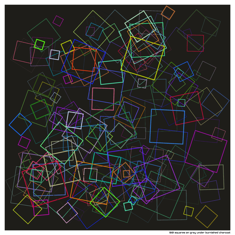 180 squares on gray under burnished charcoal