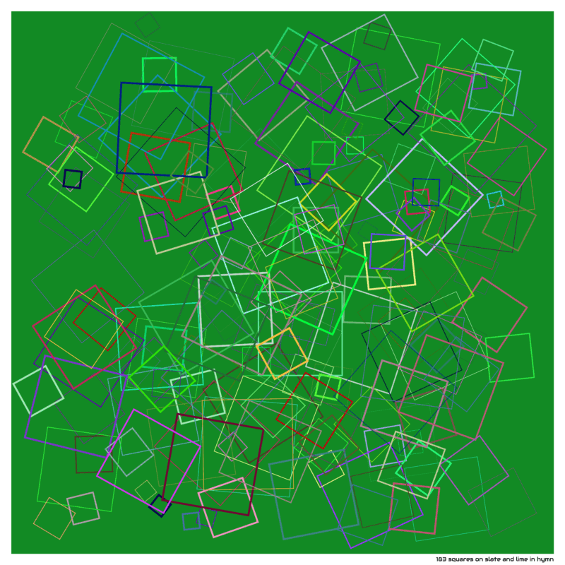 183 squares on slate and lime in hymn