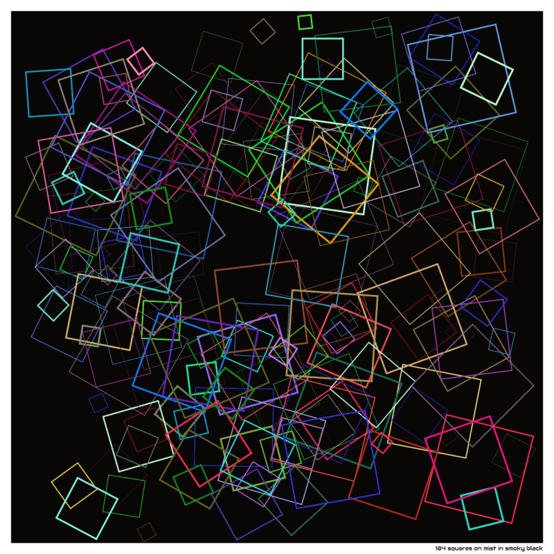 184 squares on mist in smoky black