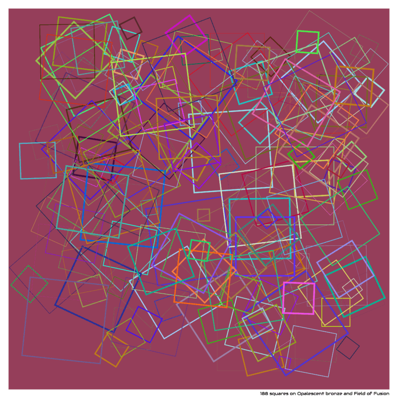 188 squares on Opalescent bronze and Field of Fusion