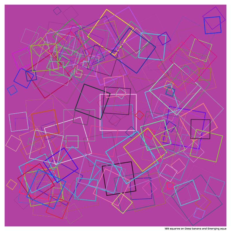 189 squares on Deep banana and Emerging aqua