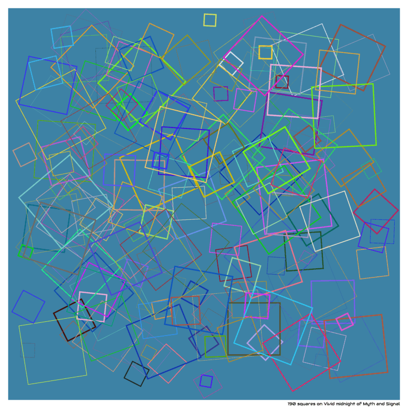 190 squares on Vivid midnight of Myth and Signal