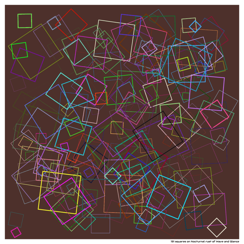 191 squares on Nocturnal rust of Wave and Glance