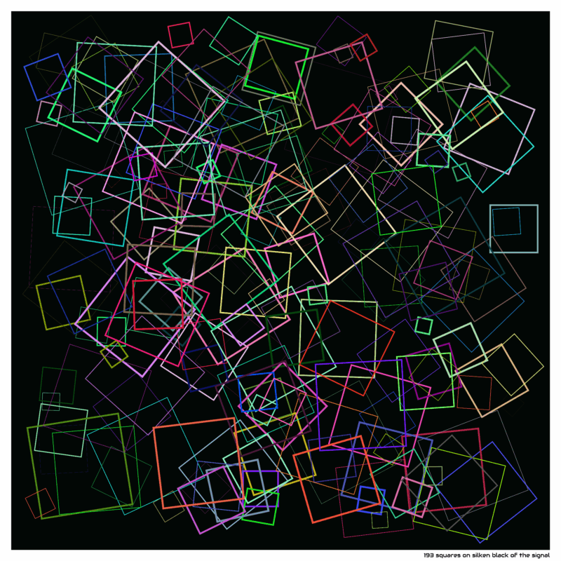 193 squares on silken black of the signal
