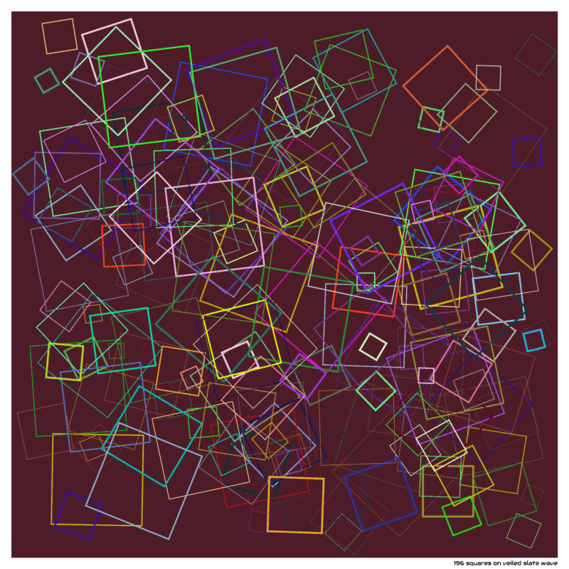 196 squares on veiled slate wave