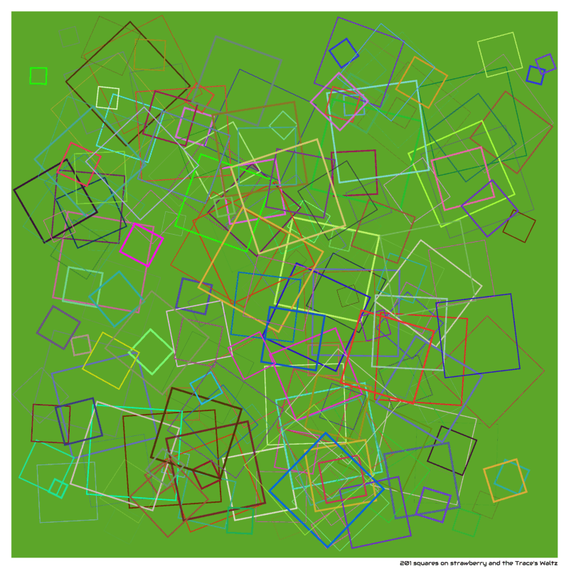 201 squares on strawberry and the Trace’s Waltz