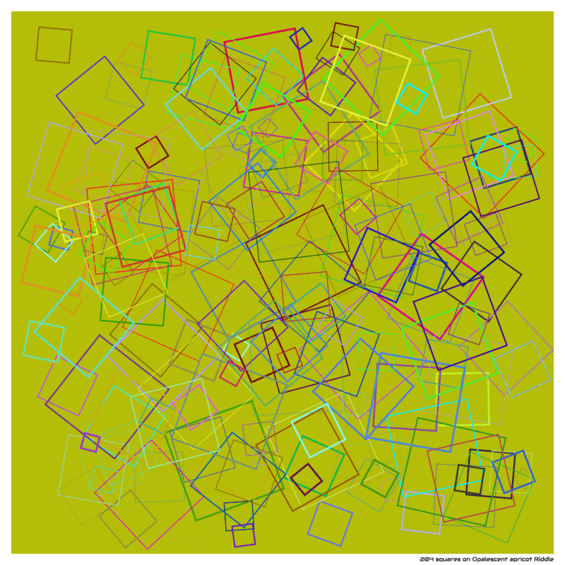 204 squares on Opalescent apricot Riddle