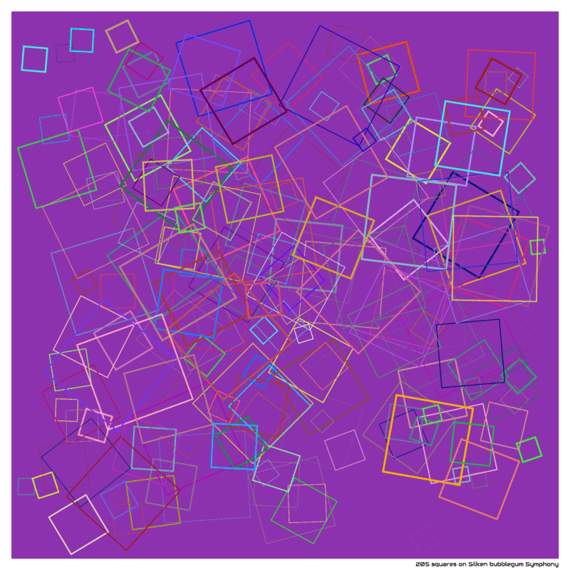 205 squares on Silken bubblegum Symphony