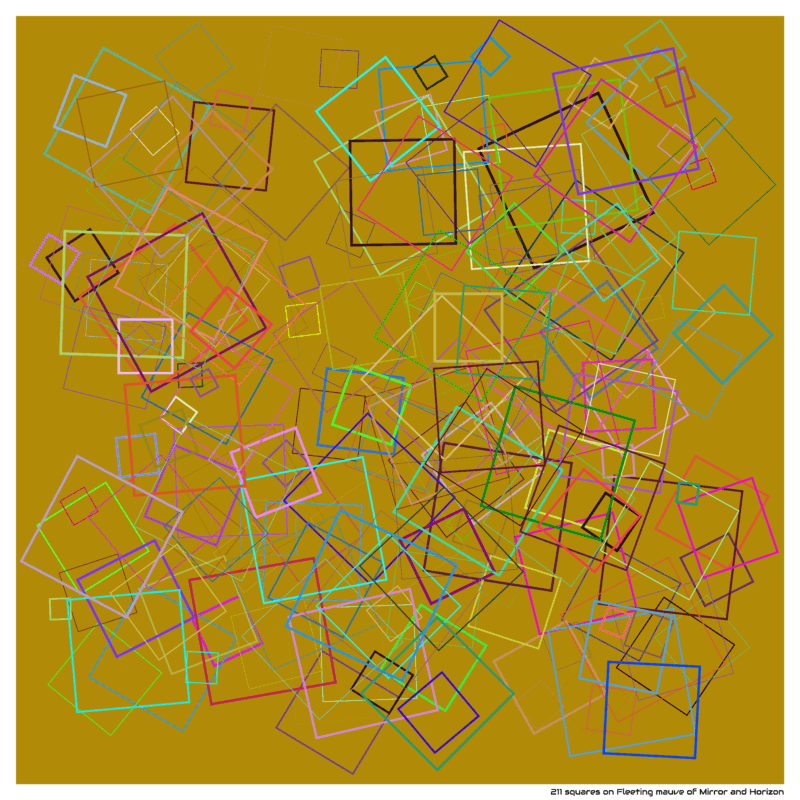 211 squares on Fleeting mauve of Mirror and Horizon