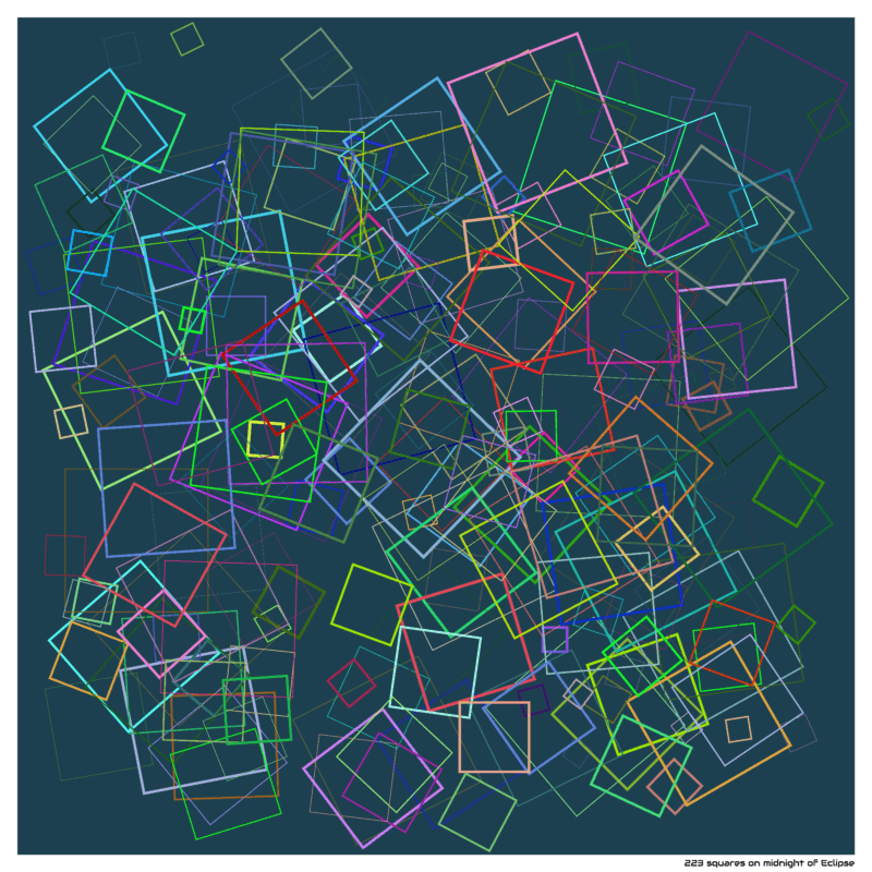 223 squares on midnight of Eclipse