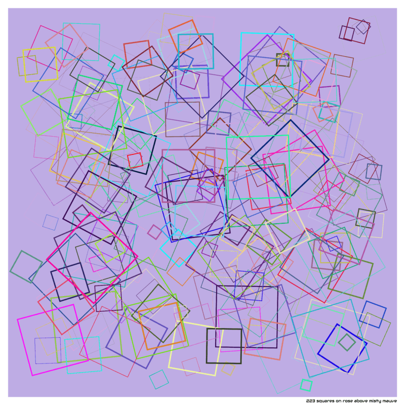 223 squares on rose above misty mauve