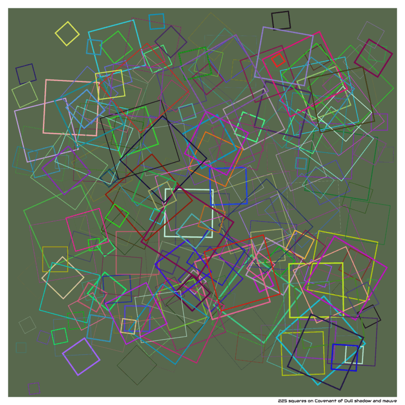 225 squares on Covenant of Dull shadow and mauve