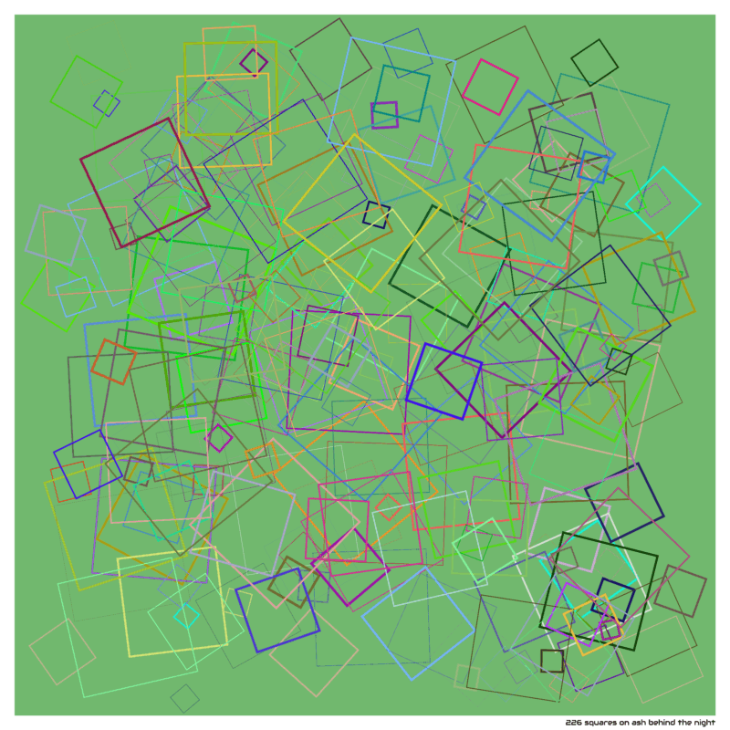 226 squares on ash behind the night