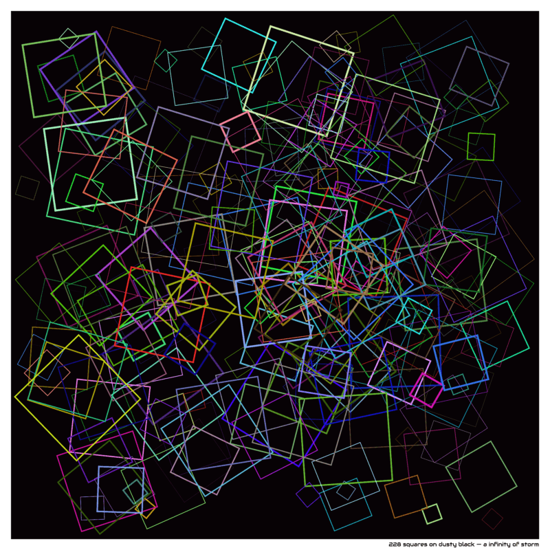228 squares on dusty black — a infinity of storm