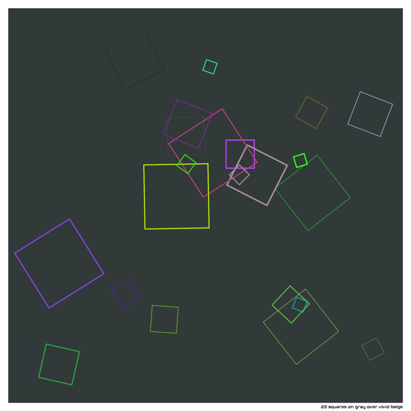 23 squares on gray over vivid beige
