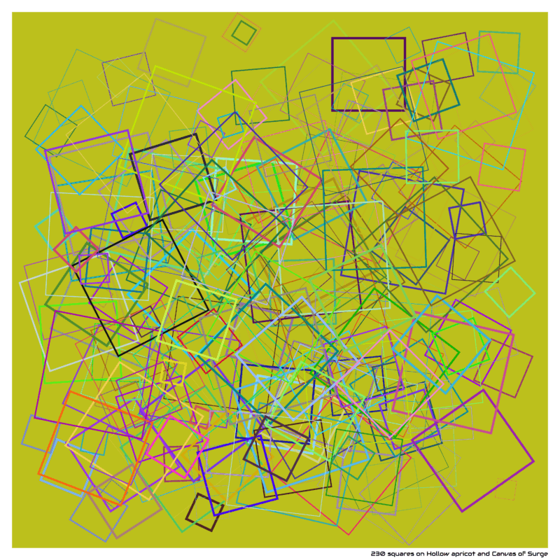 230 squares on Hollow apricot and Canvas of Surge