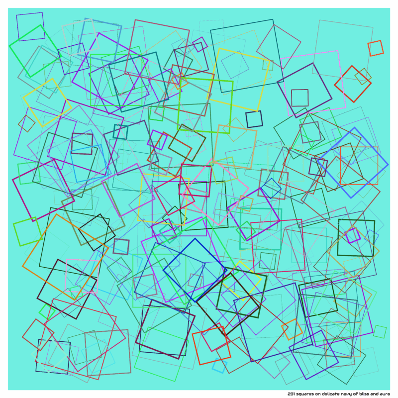 231 squares on delicate navy of bliss and aura