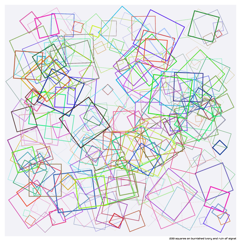 233 squares on burnished ivory and ruin of signal