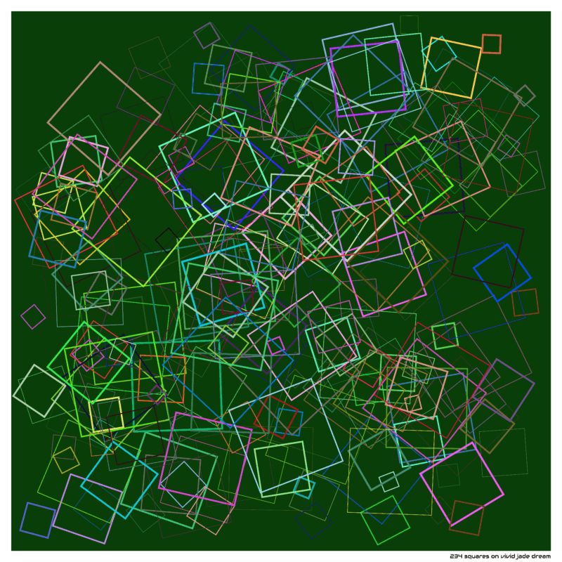 234 squares on vivid jade dream