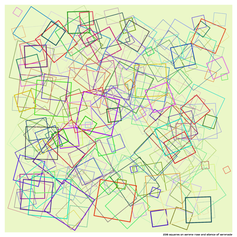 238 squares on serene rose and silence of serenade