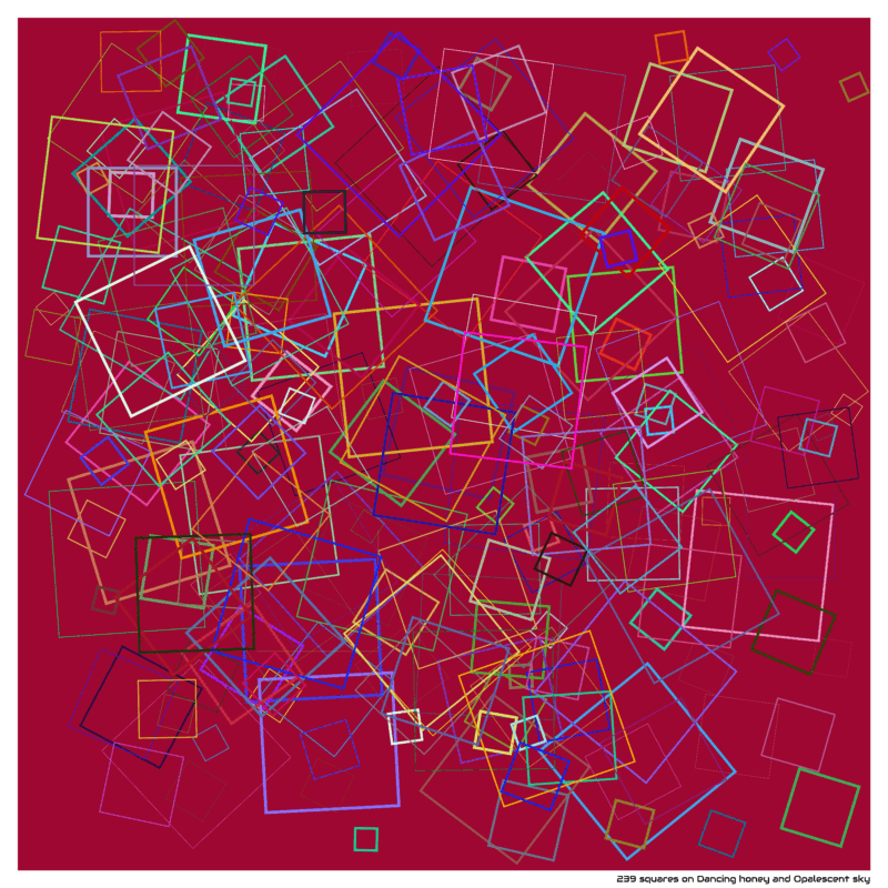 239 squares on Dancing honey and Opalescent sky