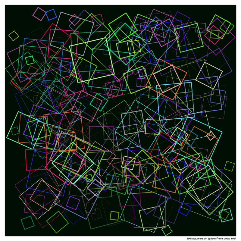 241 squares on gleam from deep teal